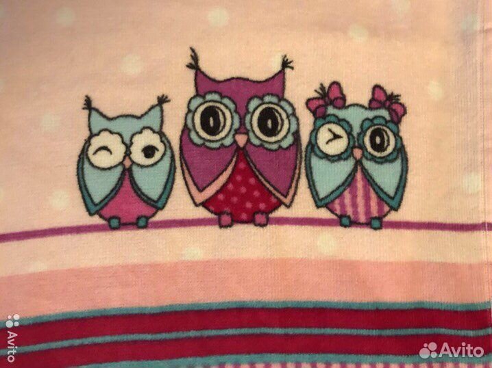 Новое детское махровое полотенце для рук «Совы»