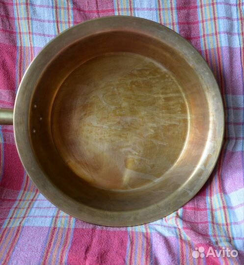 Латунный таз с ручкой для варенья СССР Кольчугино