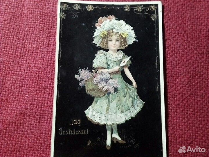 Карточка /поздравляю/ до 1917 г Швеция