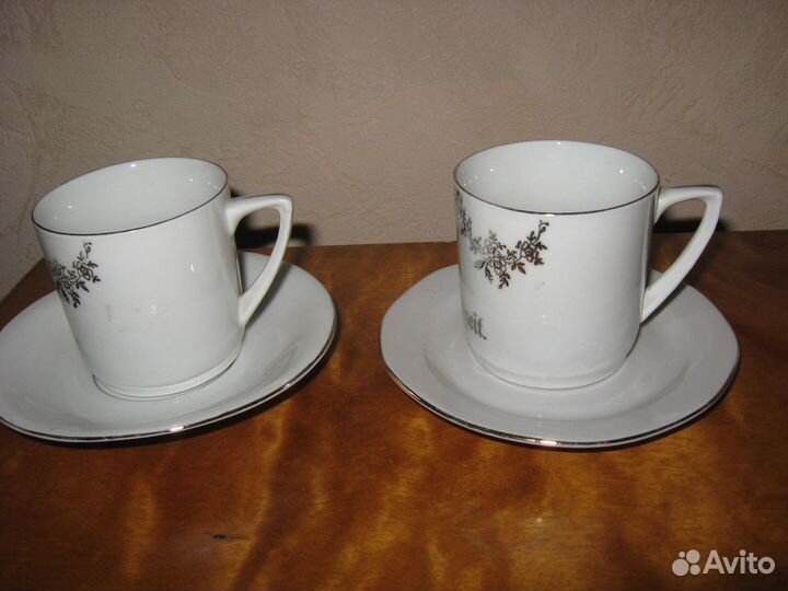 Антиквариат чайные пары серебряная свадьба