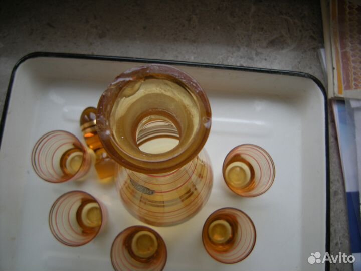 Графин + 5 стопок Богемия Чехословакия