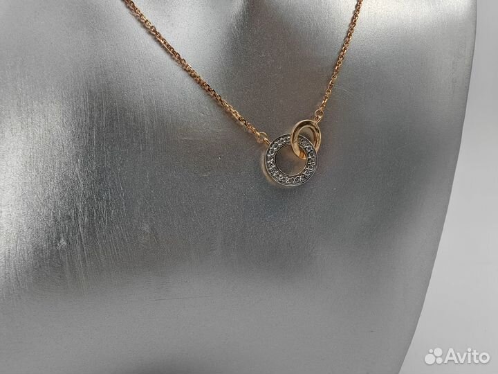 Золотое Колье 585 пробы с бриллиантами. Рассрочка