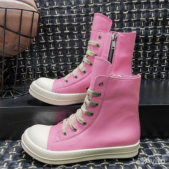 Кроссовки Rick owens mainline leather ramones high