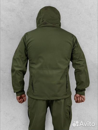 Костюм SoftShell тактический Л Олива Непромокнет