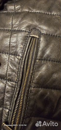 Кожаная куртка мужская 48 50