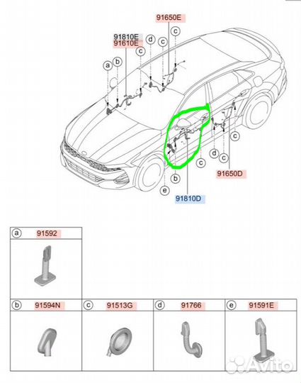 Проводка двери передняя левая Kia K5 G4KN 2021