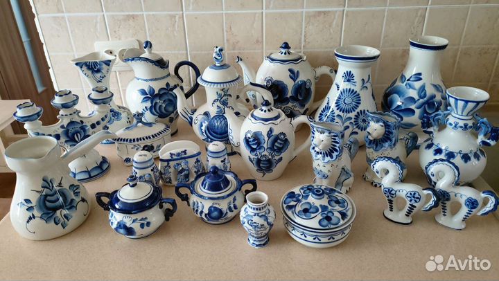 Фарфоровая посуда СССР Гжель