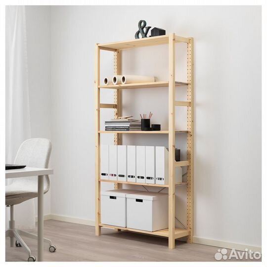 Стеллаж Ивар, нат дерево, Икеа