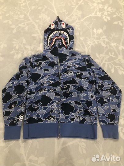 Bape Sta Camo Shark Full Zip Hoodie Blue