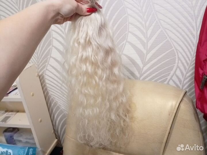 Волосы натуральные блонд 50 см