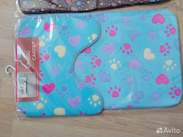 Коврик для ванной 2в1 новый лапки