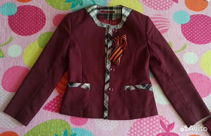 Пиджак школьный для девочки 122-134