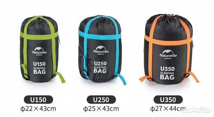 Спальные мешки Naturehike U150, U250, U350