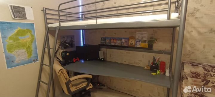 Кровать- чердак двухьярусная IKEA