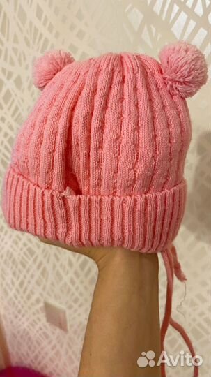 Шапка зимняя детская на рост 62-68 4-5 месяцев