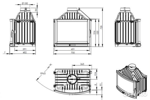 Каминная топка NordFlam falcon panorama