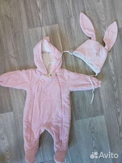 Комбинезон демисезонный 62 с шапкой