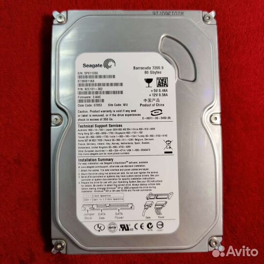 Жесткий диск Seagate barracuda 80 Gb
