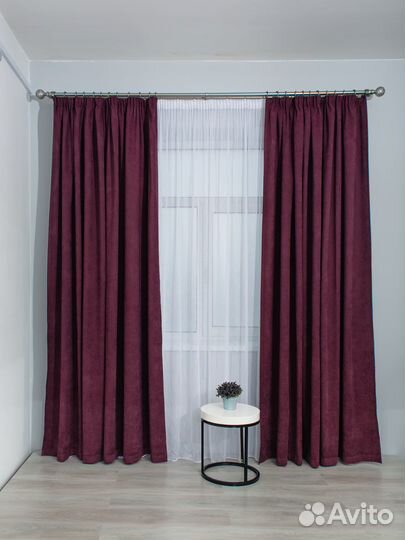 Готовые шторы велюр-канвас 250*260см