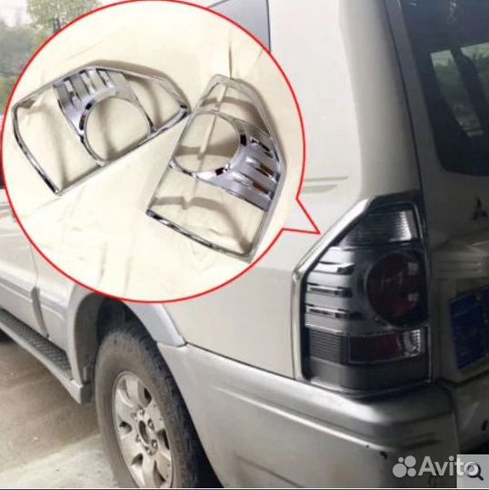 Хромированные накладки на стопы Pajero 3 2003