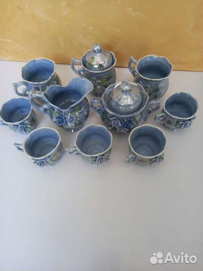 Фарфоровый чайный сервиз с розами (Кисловодский фа