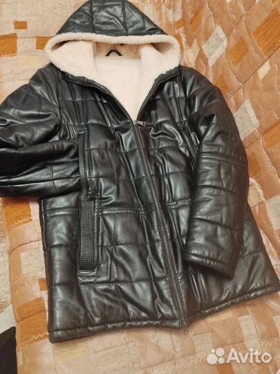 Кожаная куртка мужская 52 54