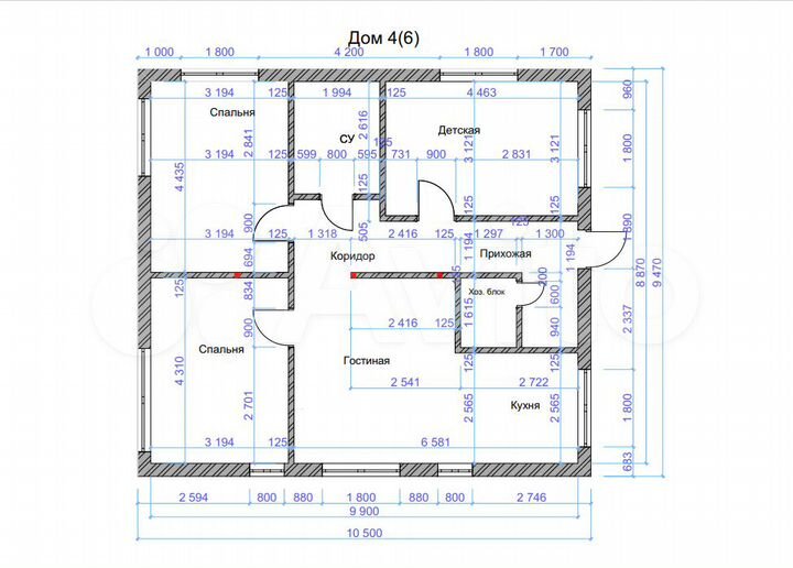 Дом 90 м² на участке 6 сот.