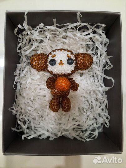 Чебурашка из бисера, амигуруми, новый