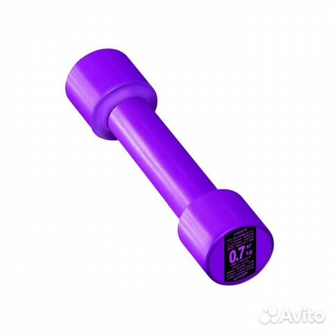 Гантеля 0,7кг пластиковая не разборная для фитнеса