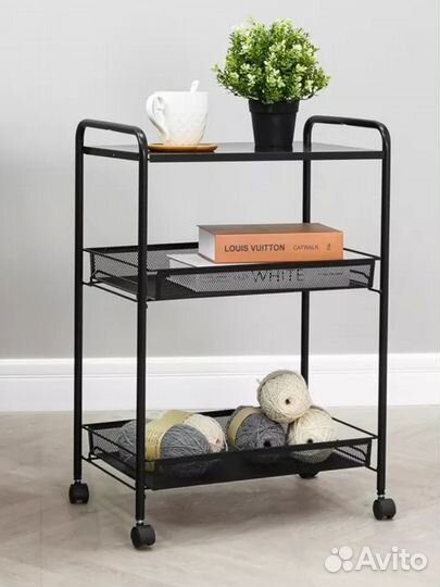 Этажерка 2-х ярусная на колесиках со столиком