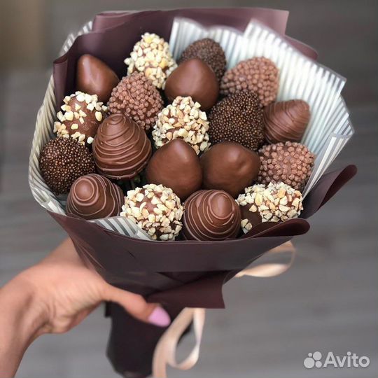 Клубника в шоколаде букеты / шоколадные букеты