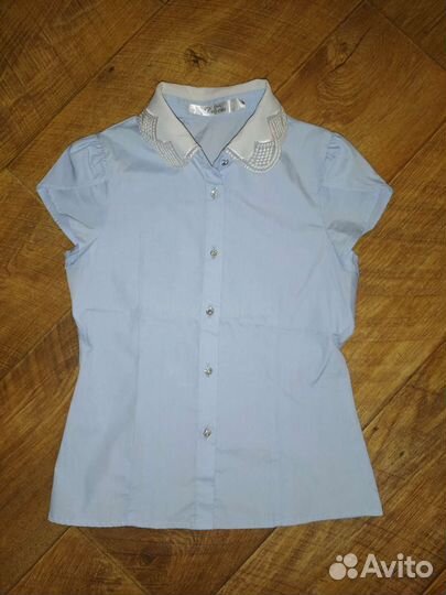 Рубашка блузка школьная на девочку р. 128