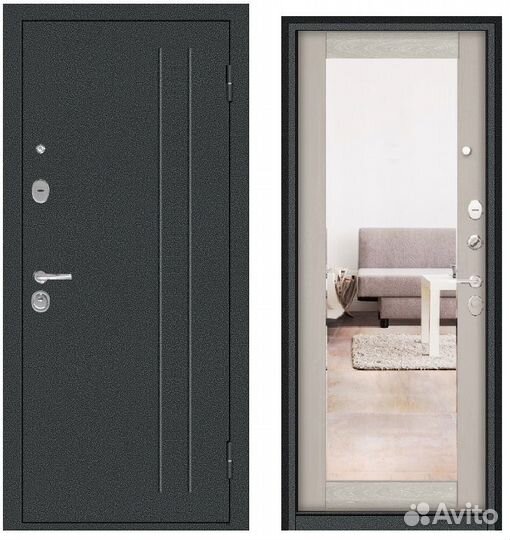 Дверь входная с зеркалом