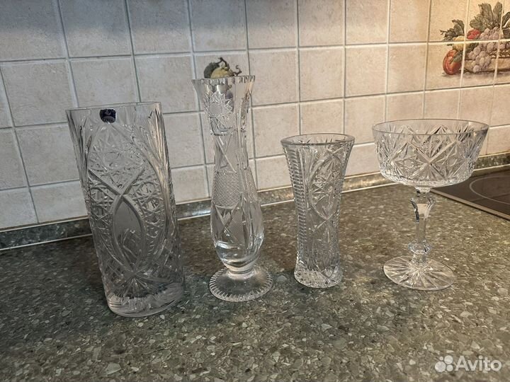 Вазы, салатники из хрусталя СССР