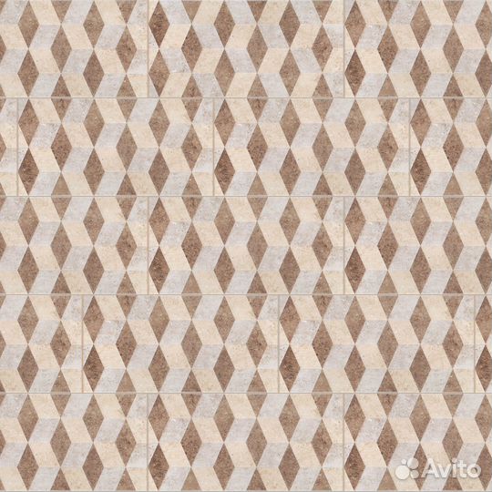 Плитка облицовочная Керамин Болонья 1 тип 2 кубы многоцветный 600x300x8,5 мм (11 шт.1,98 кв.м)