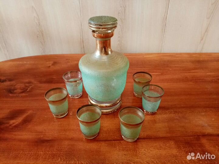 Винтажные графин, рюмки и стаканы 50- 60х годов