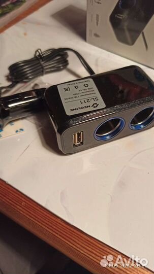 Разветвитель прикуривателя 2 гнезда+USB