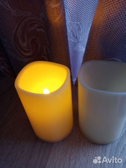 Светильник свеча мерцающяя с таймером 2шт комплект