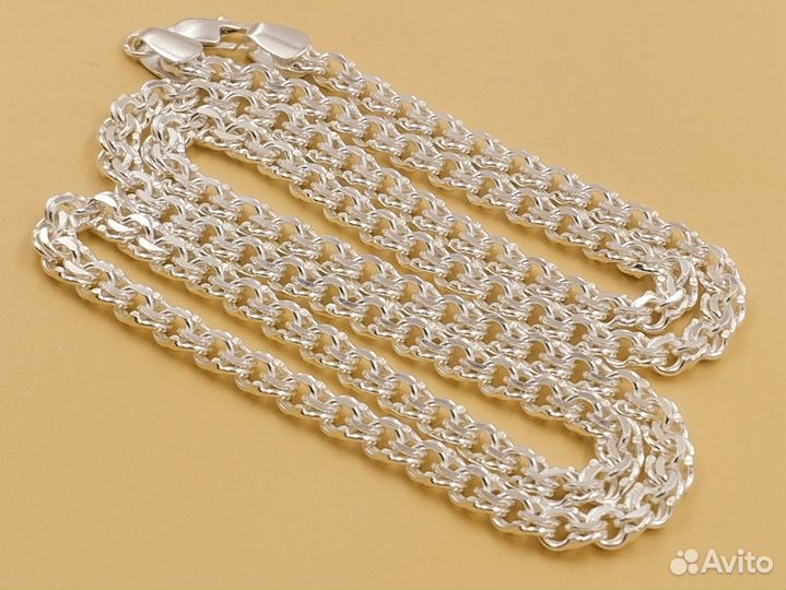 Цепь из серебра бисмарк с гранью, 60 см 24,82 грм