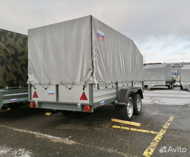 Двухосный прицеп 3,5х1,5 R13 c тентом