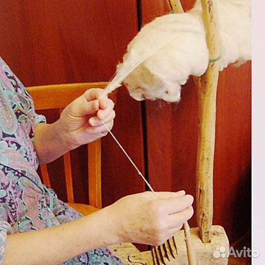 Спряду шерсть (собачью, овечью)