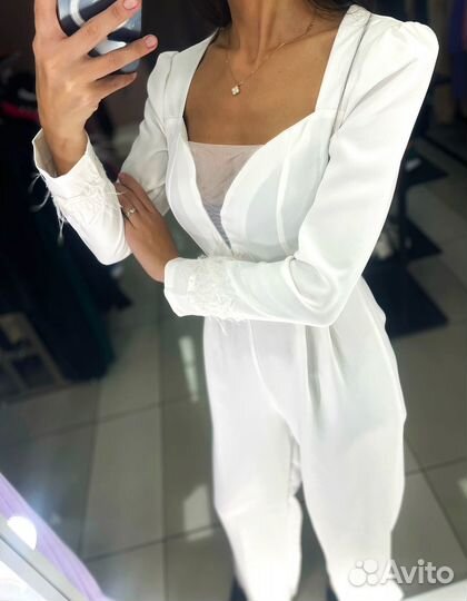 Комбинезон женский классический брюки перья