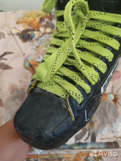 Коньки, шлем, щитки 11, хоккейные Бауэр 36р-р