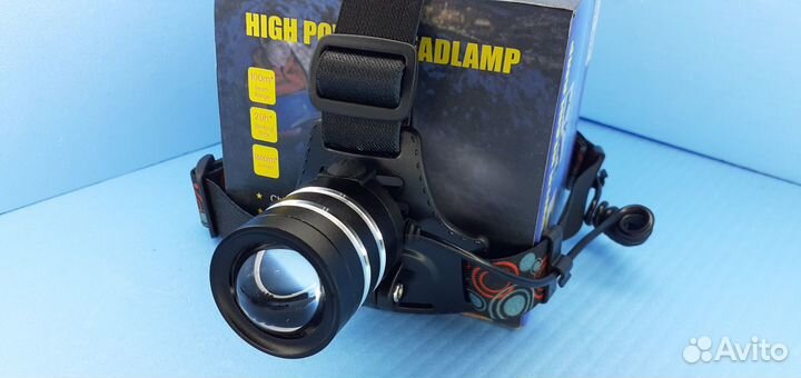 Налобный Армейский Фонарь с зум Аккумуляторный