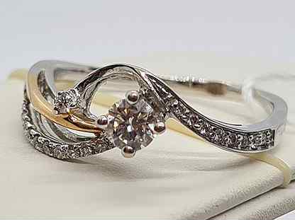 Золотое кольцо бриллиант 585 (Комса)