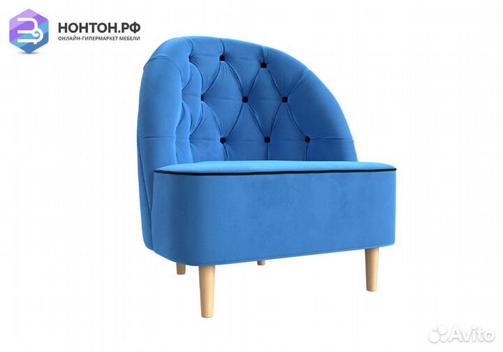 Кресло Амиса велюр голубой