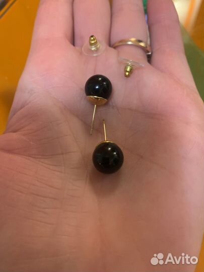 Серьги Пусеты с Агатом