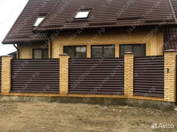 Забор жалюзи металлический