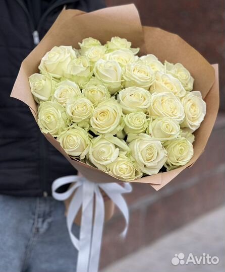 Букет 27 белых роз Цветы Красноярск