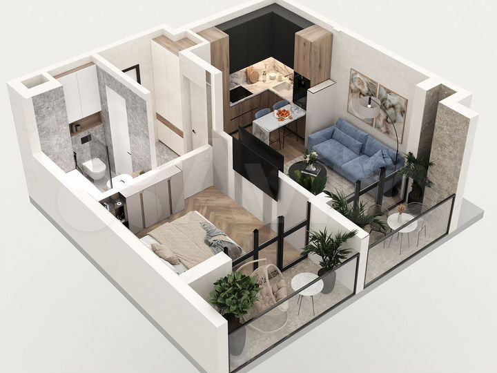 2-к. апартаменты, 65 м², 1/14 эт.